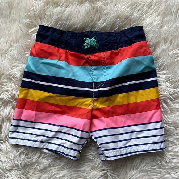 Cat & Jack Striped Swim Trunks Shorts Size 3T - Picture 1 of 3